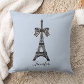 パリ愛好家エッフェルタワーフェミニン名前をカスタムするblu クッション (ブランケット)