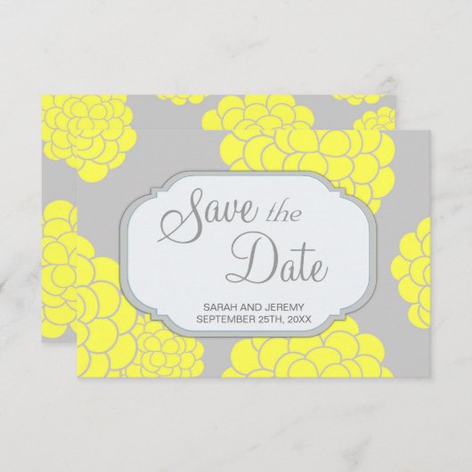 パリ愛黄色い花は日付の予算を救います セーブザデート (正面/裏面)
