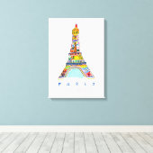 パリ感じスの先端スケッチ キャンバスプリント (インサイチュ (ウッドフロア))