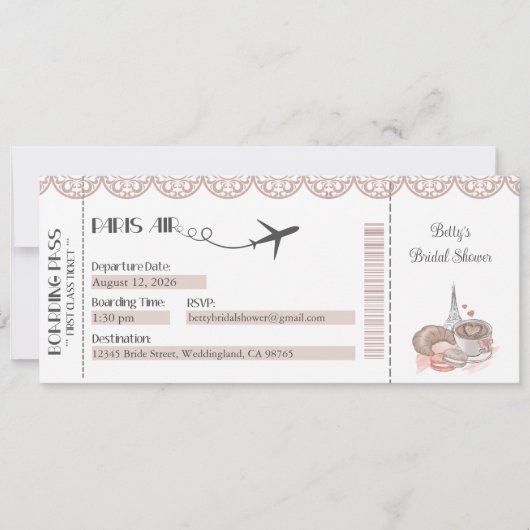 パリ招待状パリテーマパーティー招待状 招待状 (正面)