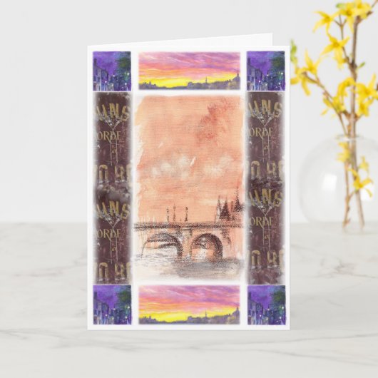 パリ挨拶 カード (黄色い花)