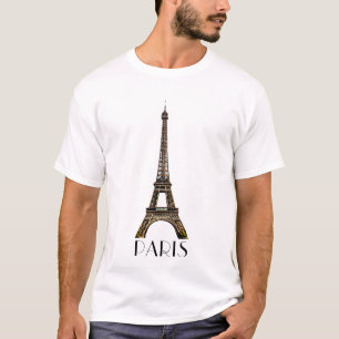 パリ文字とエッフェルタワーTシャツ Tシャツ