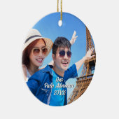 パリ旅行の思い出の写真入りクリスマスツリー セラミックオーナメント (右)
