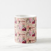 パリ旅行はがきポスターデザイン コーヒーマグカップ (中央)