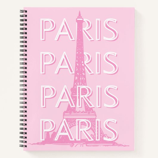 パリ旅行アート、旅行アート、アー名門私立校風のト、ピンク ノートブック (正面)
