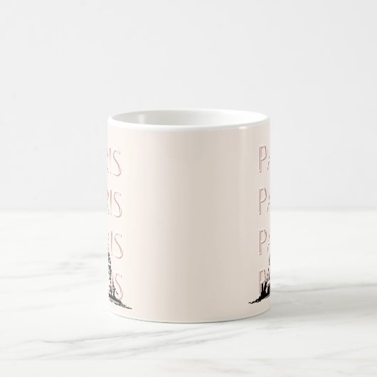 パリ旅行アート、旅行アート、パステル、ミニマリスト コーヒーマグカップ (中央)