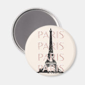 パリ旅行アート、旅行アート、パステル、ミニマリスト マグネット (正面/裏面)