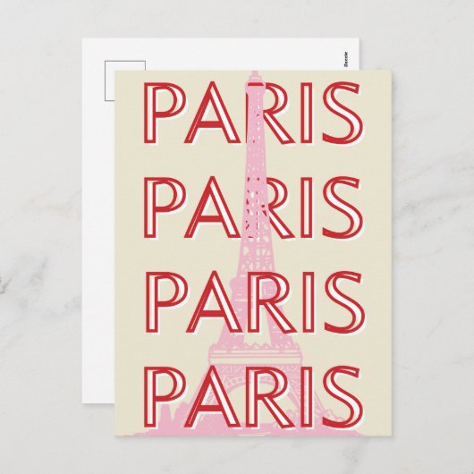 パリ旅行アート、旅行アート、ミニマ名門私立校風のリスト シーズンポストカード (正面/裏面)