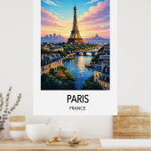 パリ旅行ポスター フランスの壁掛けアート ポスター (キッチン)