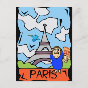 パリ旅行漫画 ポストカード