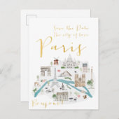 パリ日付の保存 案内ポストカード (正面/裏面)