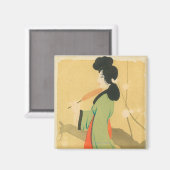 パリ日本のの女性の見解 マグネット (正面/裏面)