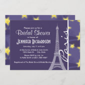 パリ星空の夜;エッフェルタワー 招待状 (正面/裏面)