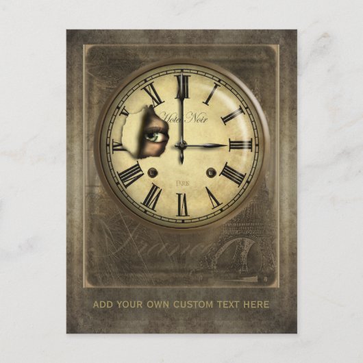 パリ時計はがきパーソナライズされた ポストカード (正面)