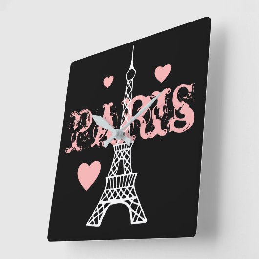 パリ時計 スクエア壁時計 (傾斜)