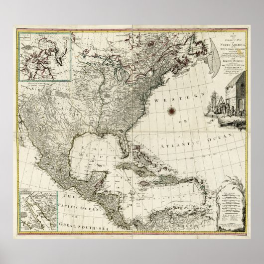 パリ条約による北米地図 ポスター (正面)