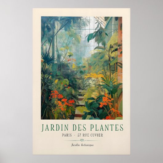 パリ植物園ビンテージポスター Jardin des ポスター (正面)