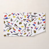 パリ模様フランスのの浴室タオルセット バスタオルセット (ハンドタオル)