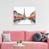 パリ水彩画 キャンバスプリント (インサイチュ (リビング))