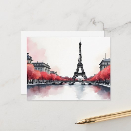 パリ水彩画 ポストカード (正面/裏面インサイチュ)