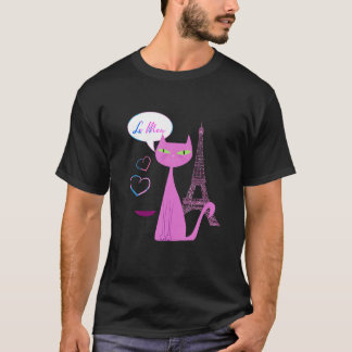 パリ猫好き Tシャツ