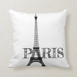 パリ白黒エッフェル塔 クッション