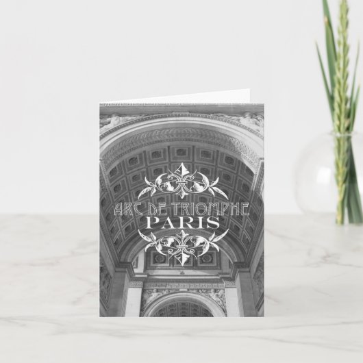 パリ白黒旅行NotecardアークTriomphe カード (正面)