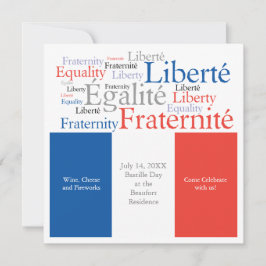 パリ祭の7月14日のフランス人のテーマのパーティー 招待状