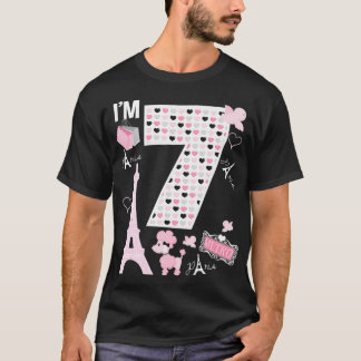 パリ第7誕生日ガールパリ7年オールドマッチング Tシャツ