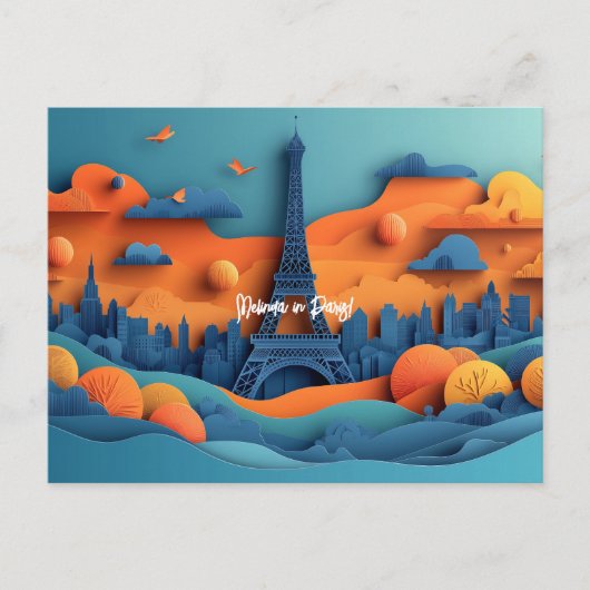 パリ紙クイリング旅行 ポストカード (正面)