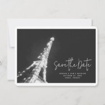 パリ結婚のエッフェルタワー写真Save the Date