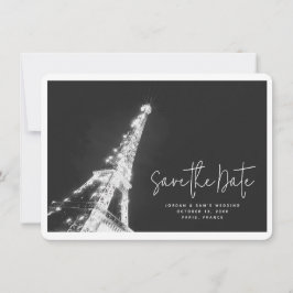 パリ結婚のエッフェルタワー写真Save the Date 招待状