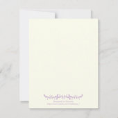 パリ結婚のパープルエッフェルタワーオンアイボリーRSVP 出欠カード (裏面)