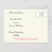 パリ結婚のピンクのエッフェルタワー 案内ポストカード (裏面)