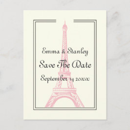 パリ結婚のピンクのエッフェルタワー 案内ポストカード