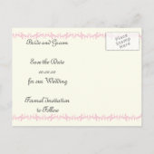 パリ結婚のピンクのエッフェルタワー 案内ポストカード (裏面)