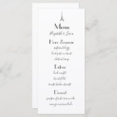 パリ結婚のメニュー メニュー (正面/裏面)