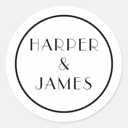 パリ結婚スタイルの封筒用シール ラウンドシール (正面)