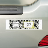 パリ結婚ブラックダマスク水ボトルラベル バンパーステッカー (車上)