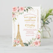 パリ結婚式招待状目的地エッフェルタワー 招待状 (スタンド正面)