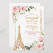 パリ結婚式招待状目的地エッフェルタワー 招待状 (正面/裏面)