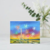 パリ絵画スのエッフェルタワー ポストカード (スタンド正面)