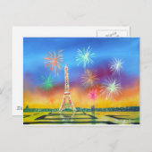パリ絵画スのエッフェルタワー ポストカード (正面/裏面)