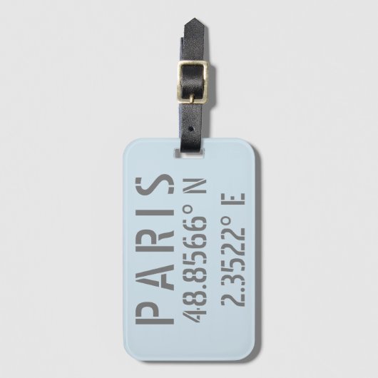 パリ緯度経度 ラゲッジタグ (正面縦)