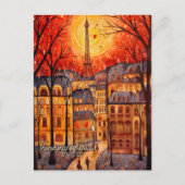 パリ考え/フランス秋シティシーン ポストカード (正面)