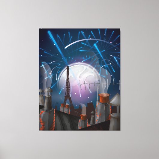 パリ花火 キャンバスプリント (正面)