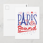 パリ行きフランス旅行旅行者 ポストカード (正面/裏面)