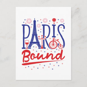 パリ行きフランス旅行旅行者 ポストカード