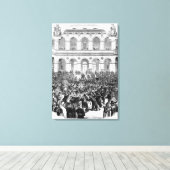 パリ証券取引所の「コルベイユ」, 1873 キャンバスプリント (インサイチュ (ウッドフロア))