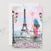 パリ誕生日カードウィズエッフェルタワー (正面)